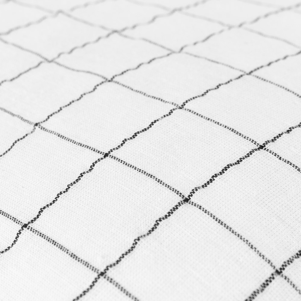 Yard Grid Check Ecru Linen Cushion Image 3