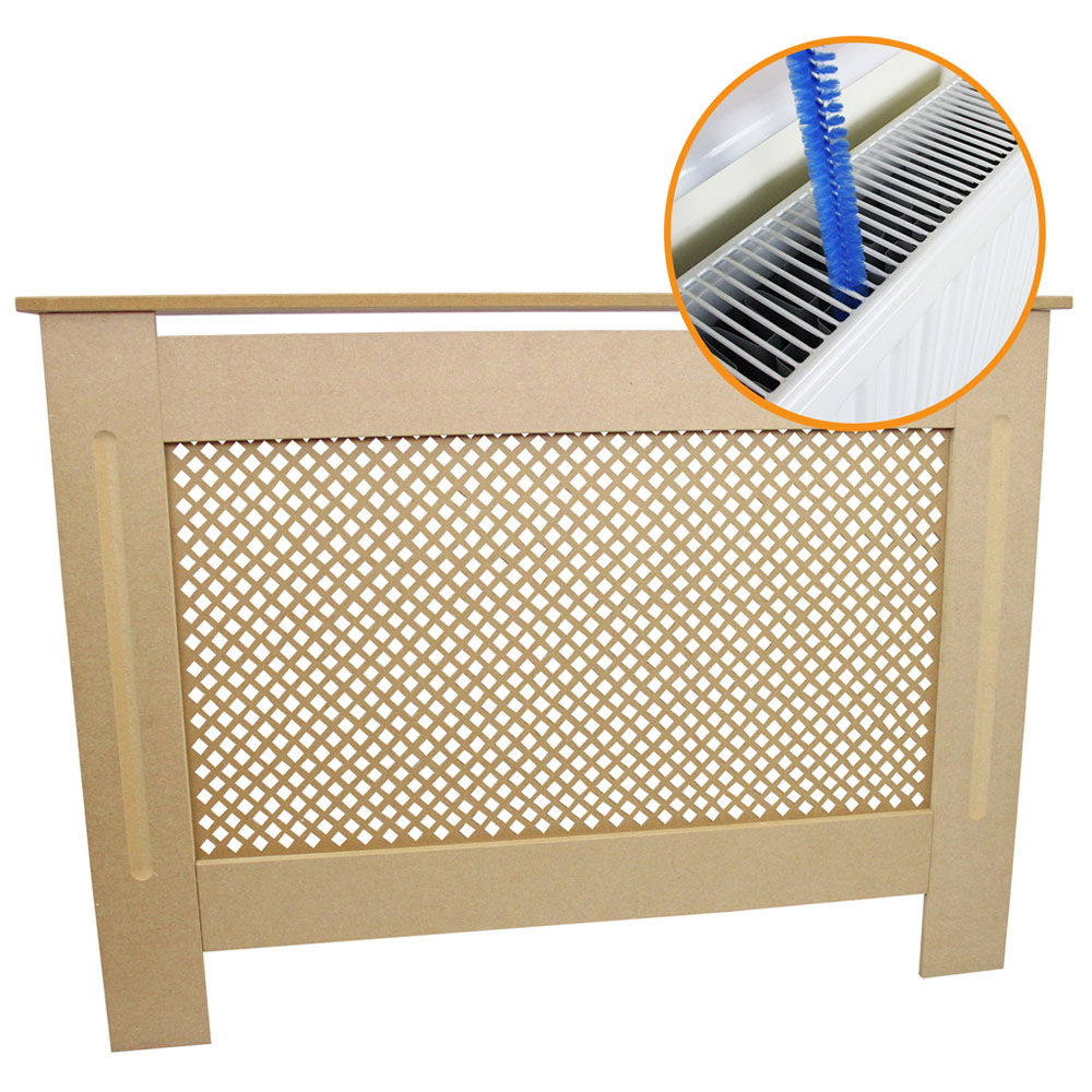 Monster Shop MDF Natural Diamond Grill Radiator Cover 112cm Image 2