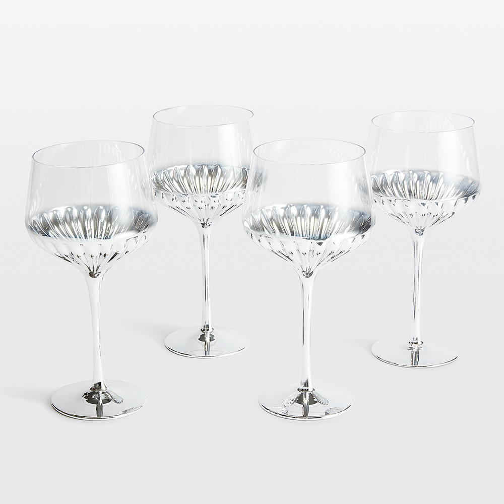 Waterside Glam Silver 4 Piece Wine Glasses Image 3