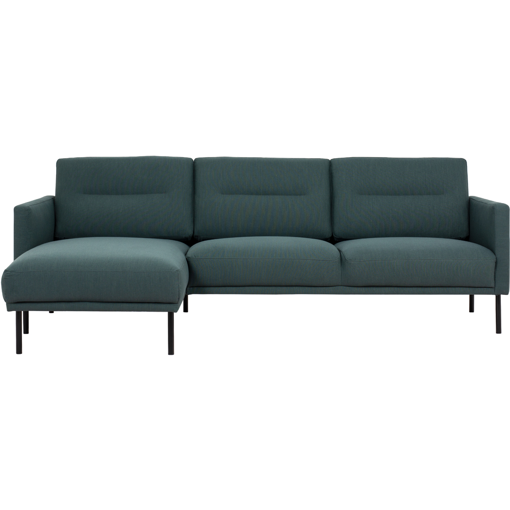 Florence Larvik 3 Seater Dark Green LH Chaiselongue Sofa with Black Legs Image 2