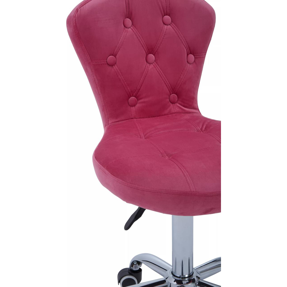 Premier Housewares Pink Velvet Buttoned Home Office Chair Image 8