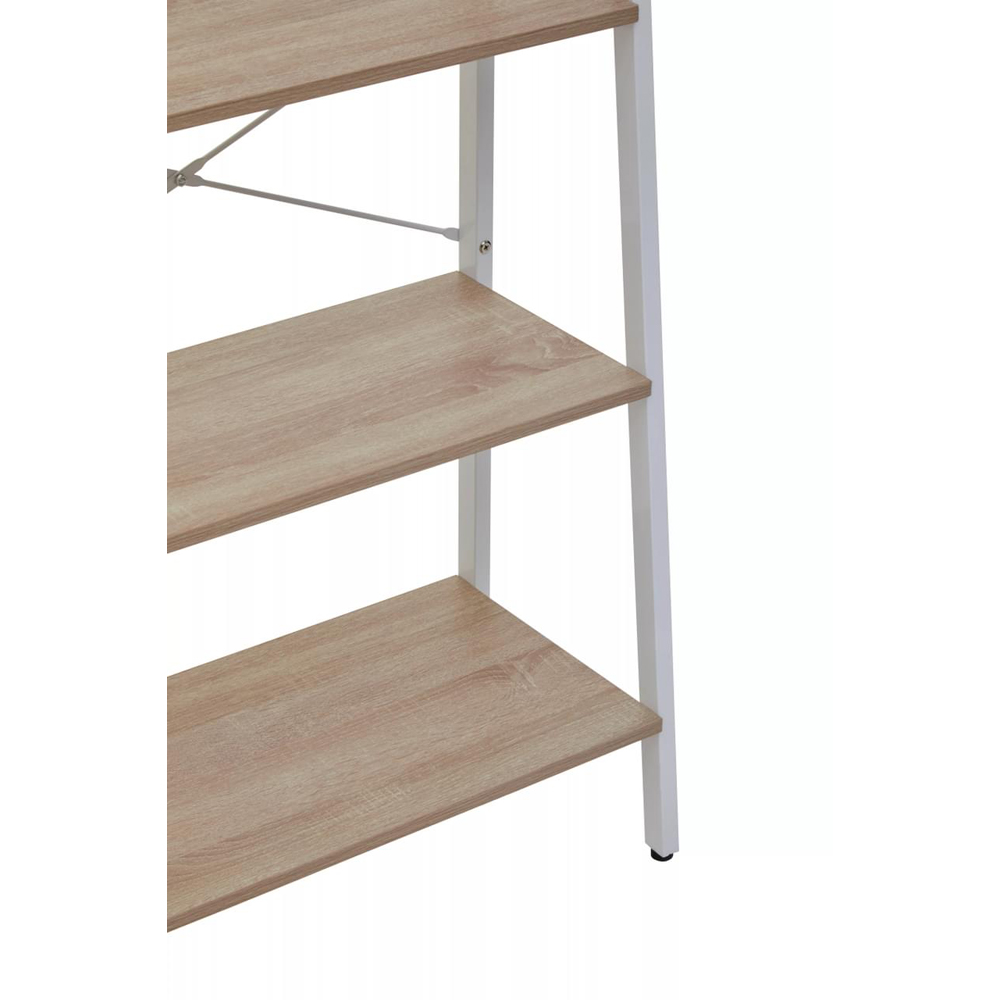 Premier Housewares Bradbury 4 Shelf Natural Oak Veneer Ladder Bookshelf Image 6