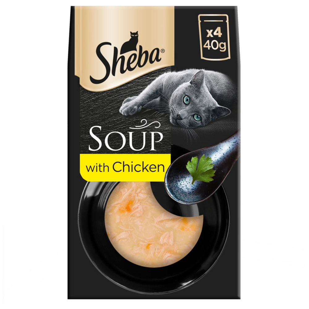 Sheba Classics Soup with Chicken Fillets Cat Food 4 x 40g Image 1