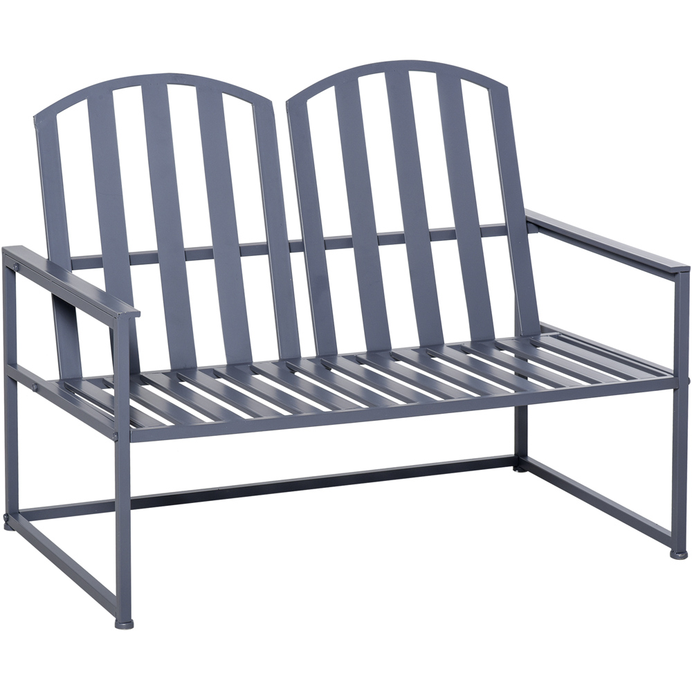 Outsunny 2 Seater Grey Bench Image 2