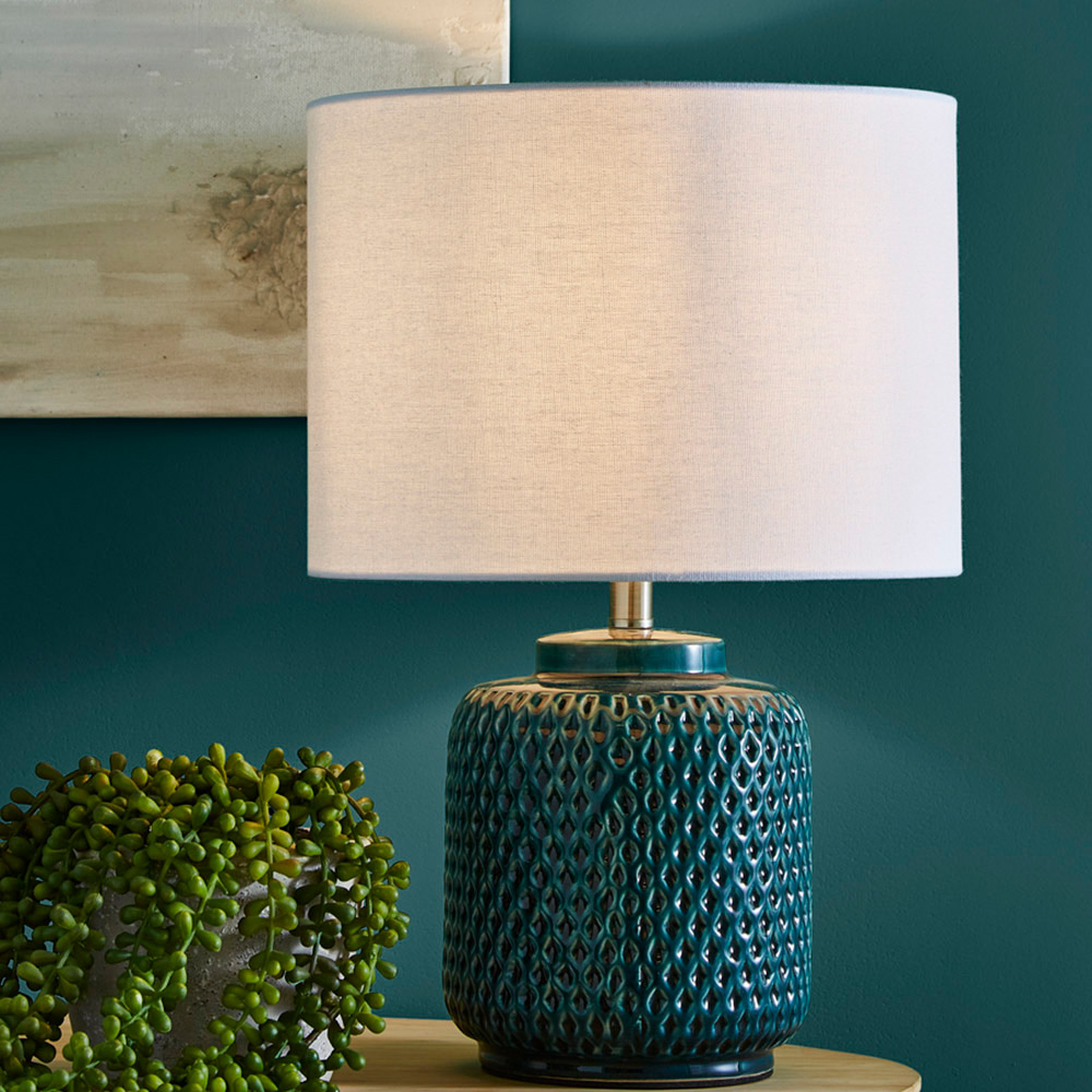 The Lighting and Interiors Teal Vision Gloss Table Lamp Image 3