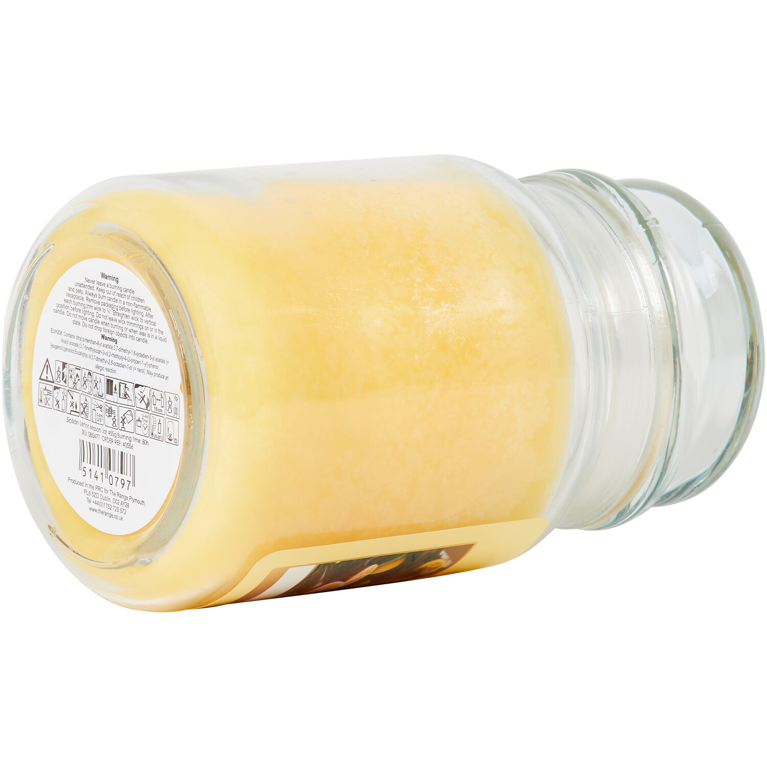 Sicilian Lemon Mason Jar Candle - Yellow Image 4