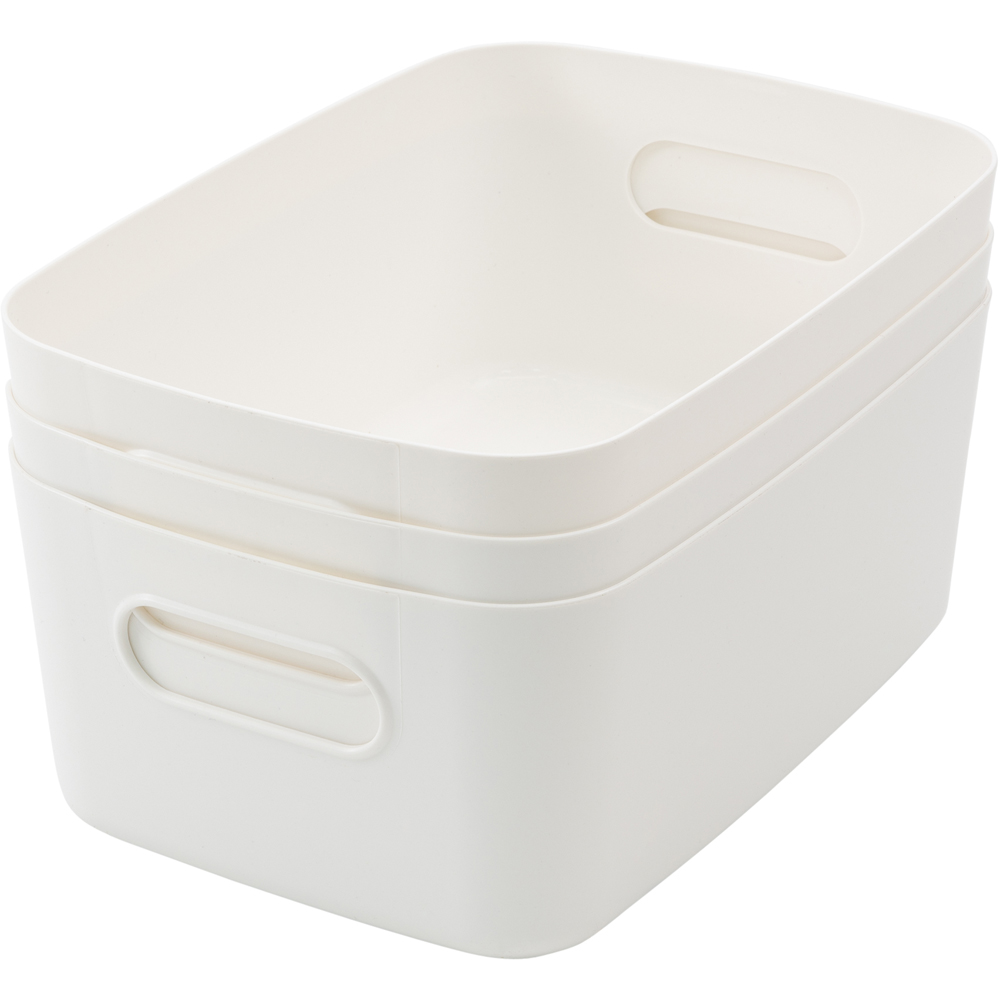 SA Products White Plastic Storage Basket Set of 3 Image 4