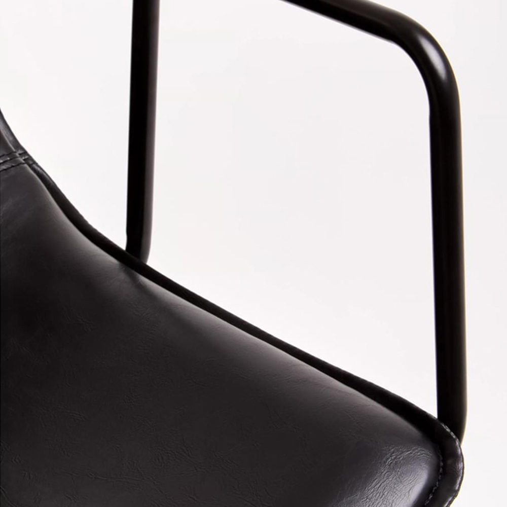 Premier Housewares Branson Black Leather Swivel Office Chair Image 7