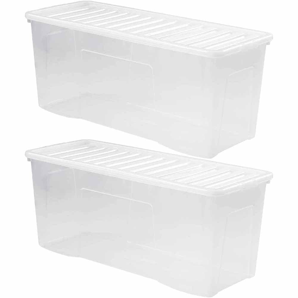 Wham 133L Crystal Storage Box and Lid 2 Pack Image 1