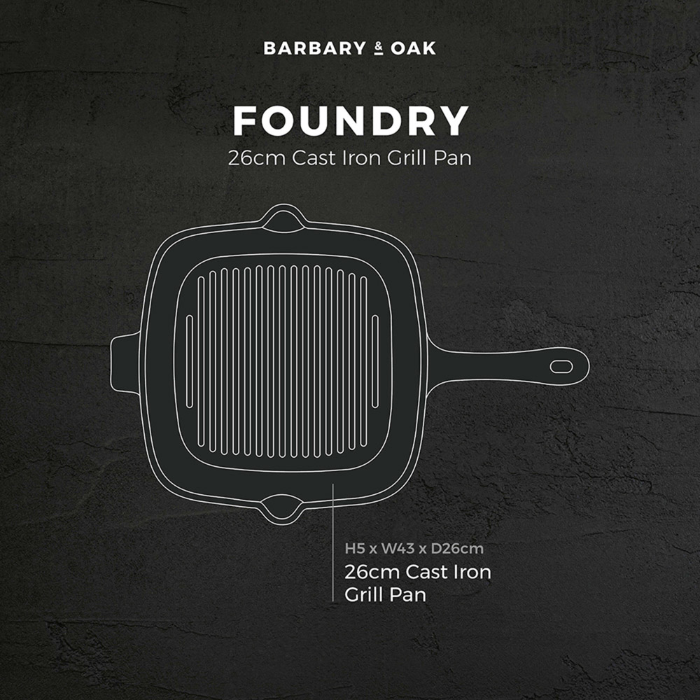 Barbary and Oak 26cm Blue Cast Iron Grill Pan Image 8