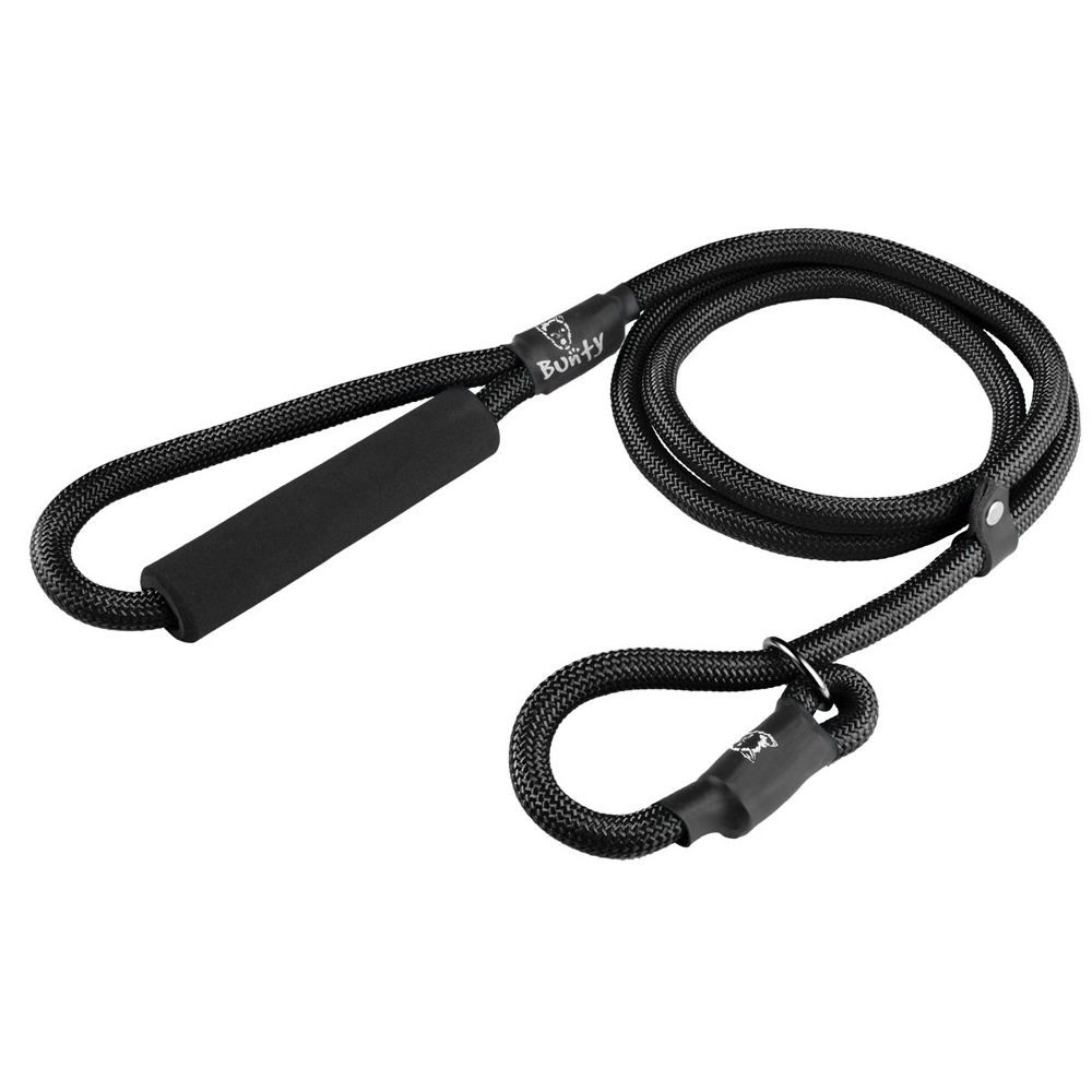 Bunty Large 10mm Black Rope Slip-On Lead For Dogs Image 1