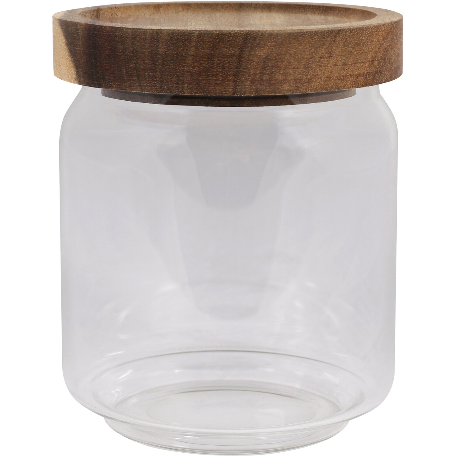 450ml Clear Storage Jar with Acacia Lid Image 1