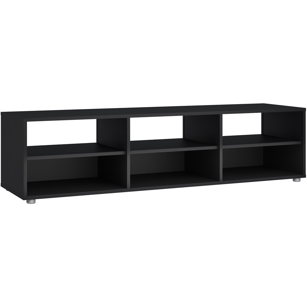 Furniture To Go Media 6 Shelf Black TV Unit Image 2