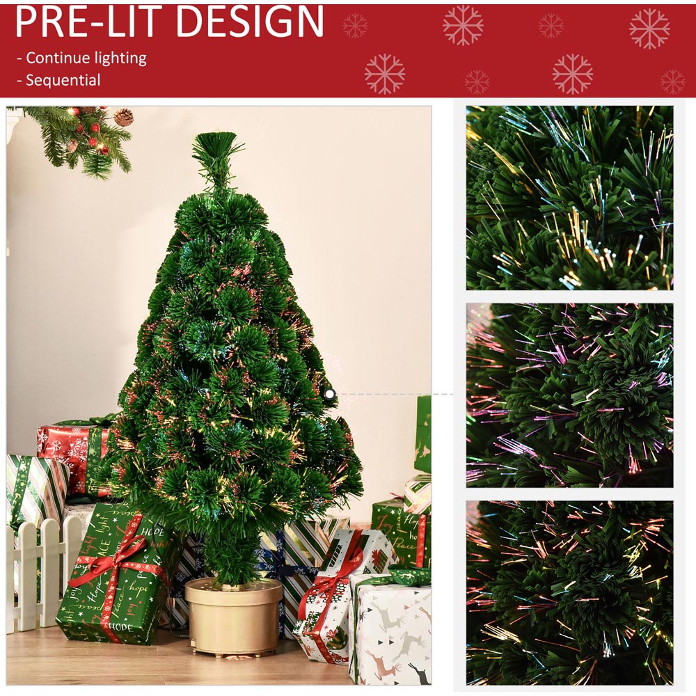 Everglow Fiber Optic Green Artificial Christmas Tree 3ft Image 5