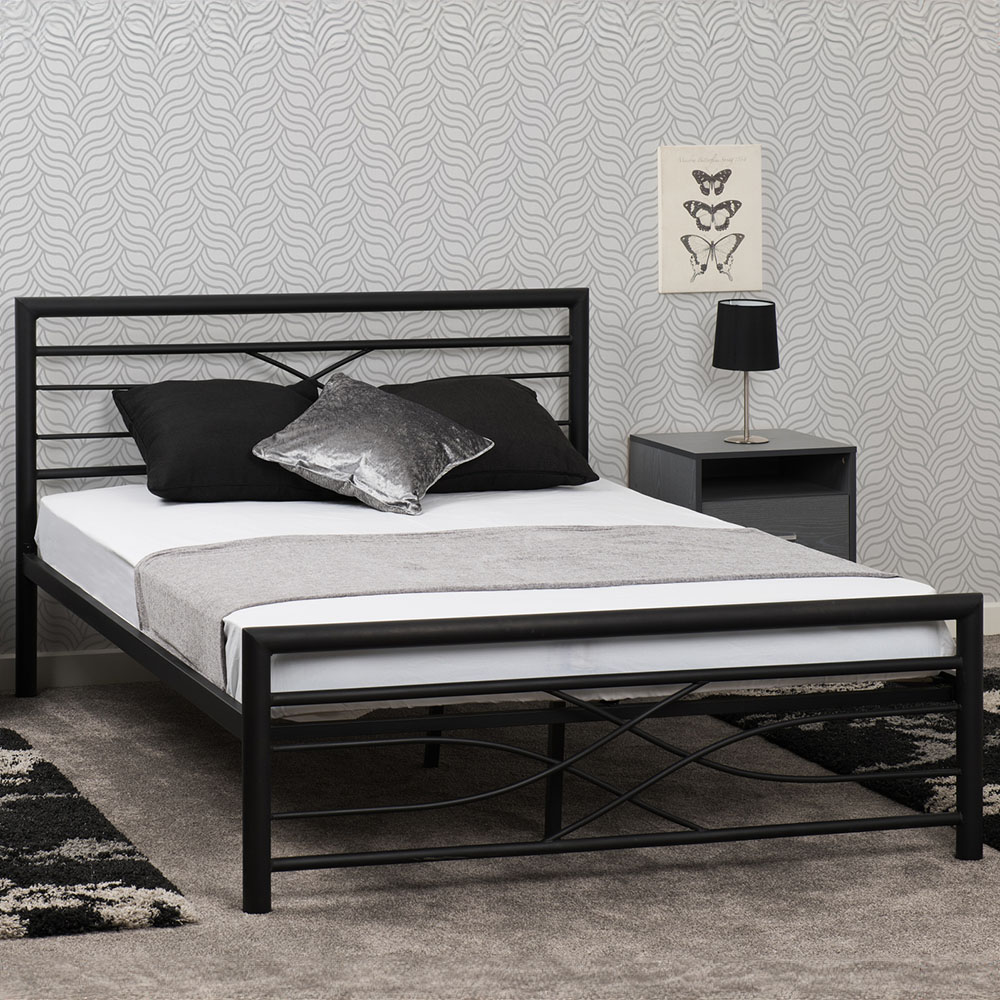 Seconique Kelly King Size Black Bed Frame Image 1
