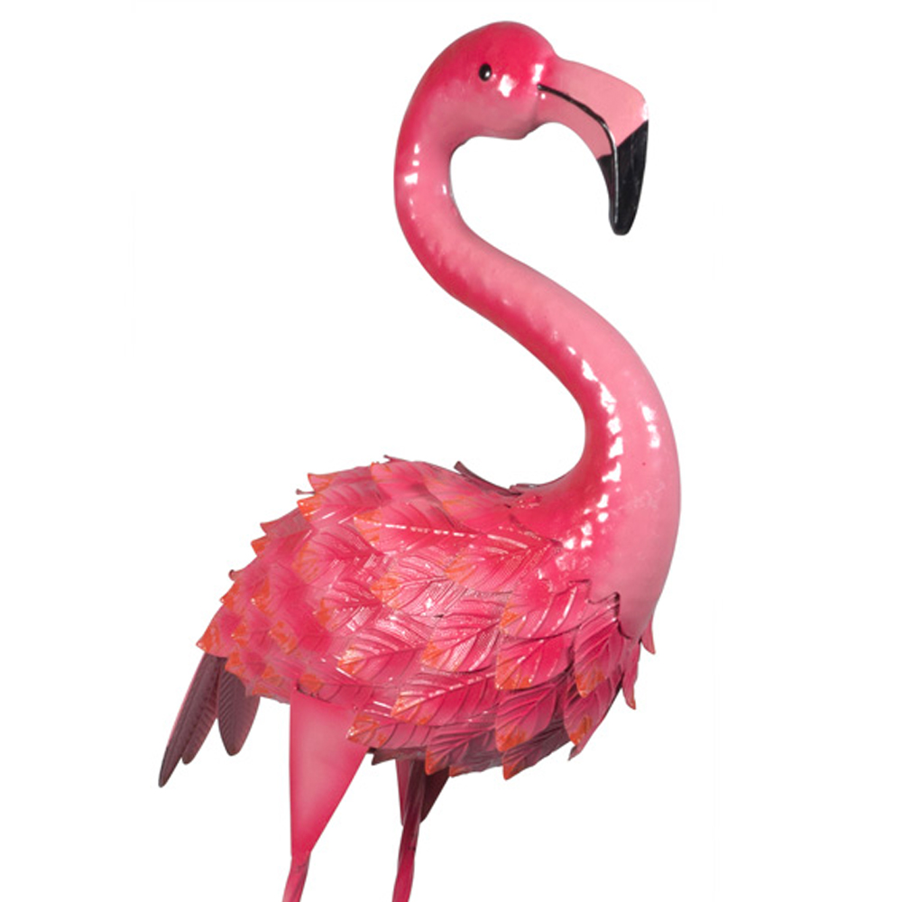 St Helens Pink Metal Flamingo Garden Ornament Image 3