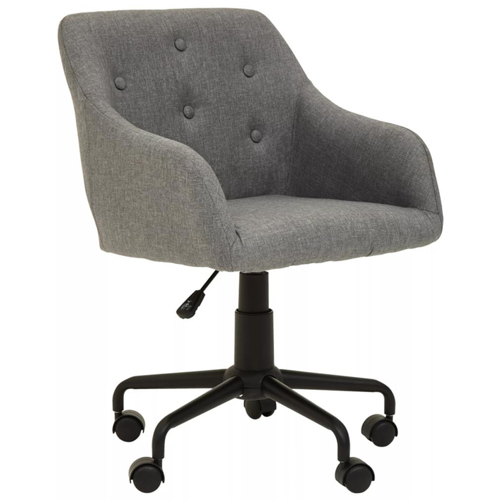 Interiors by Premier Brent Grey and Black Swivel Home Office Chair Image 2