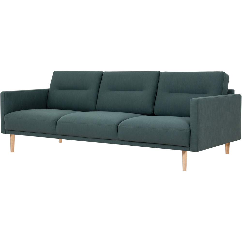 Florence Larvik 3 Seater Dark Green Sofa with Oak Legs Image 3