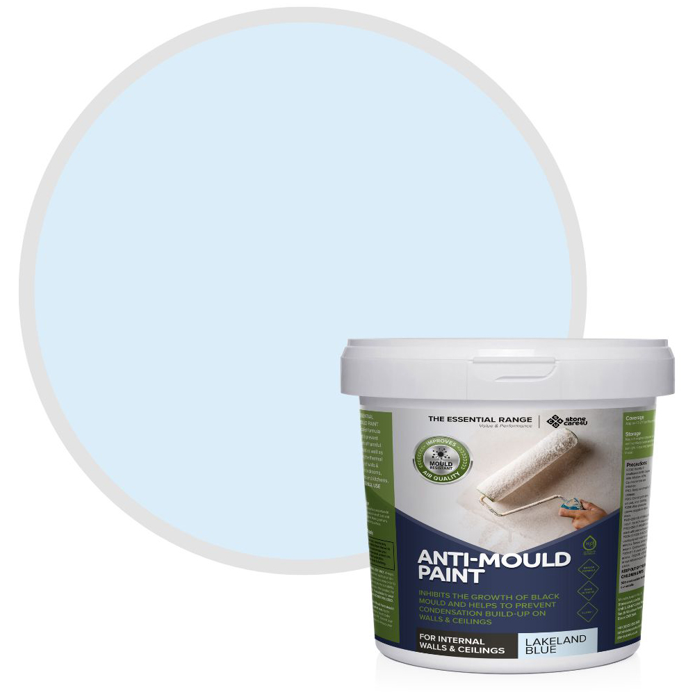 StoneCare4U Essential Walls & Ceilings Lakeland Blue Matt Anti Mould Paint 5L Image 1