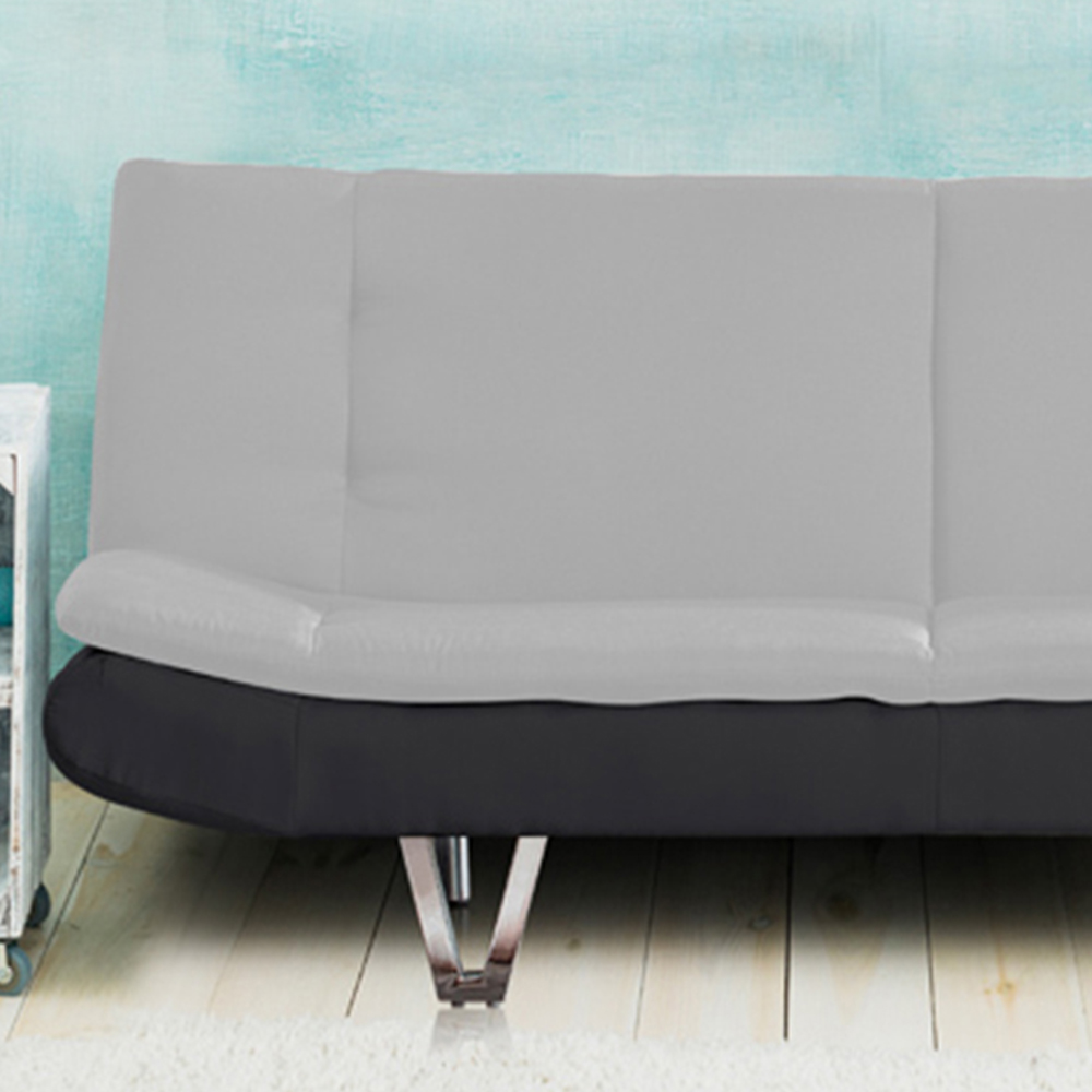 Brooklyn Grey Faux Leather Fabric Sofa Bed Image 2