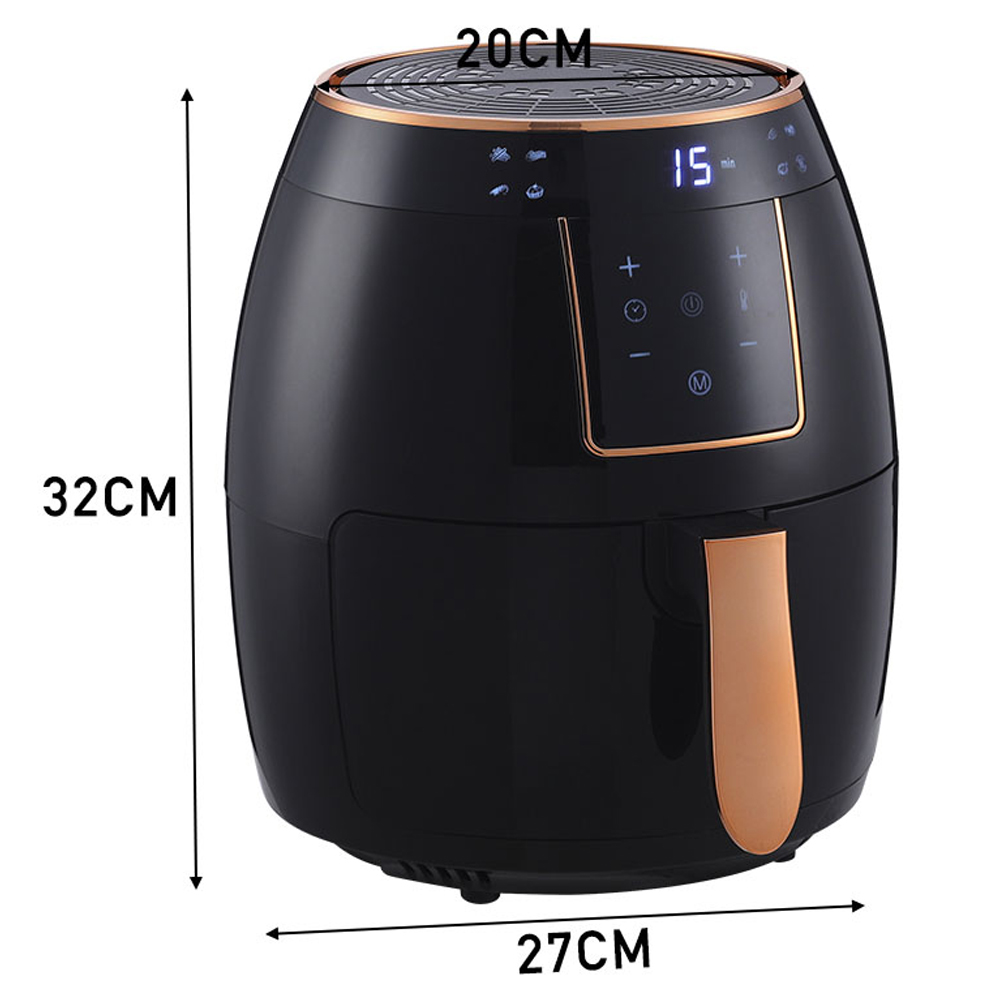 Living and Home DM0502 5L Black Digital Touchscreen Air Fryer 1300W Image 8