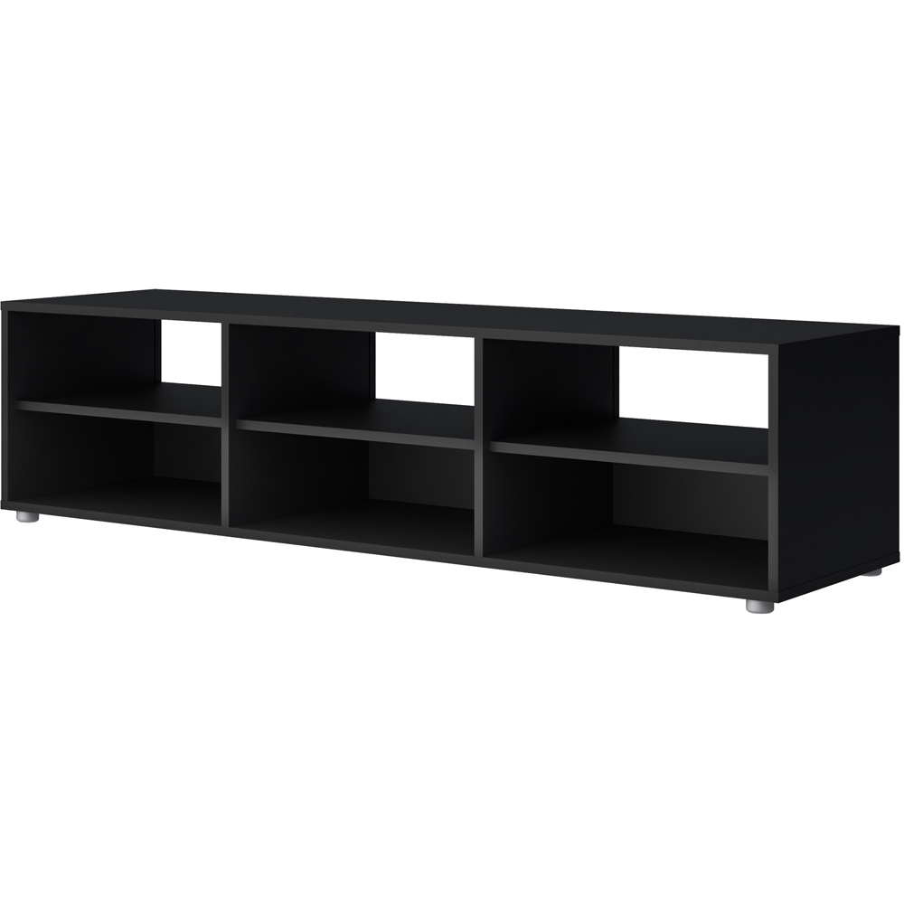 Furniture To Go Media 6 Shelf Black TV Unit Image 4