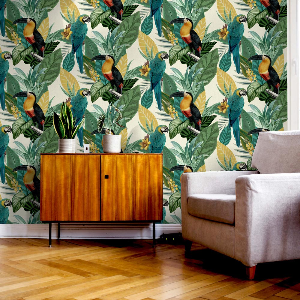 Arthouse Toucan Jungle Multicolour Wallpaper Image 4