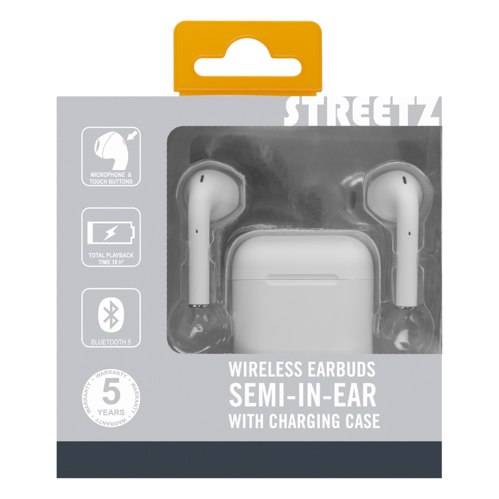 Streetz White True Wireless Stereo Semi-in-Ear Ear Buds Image 4