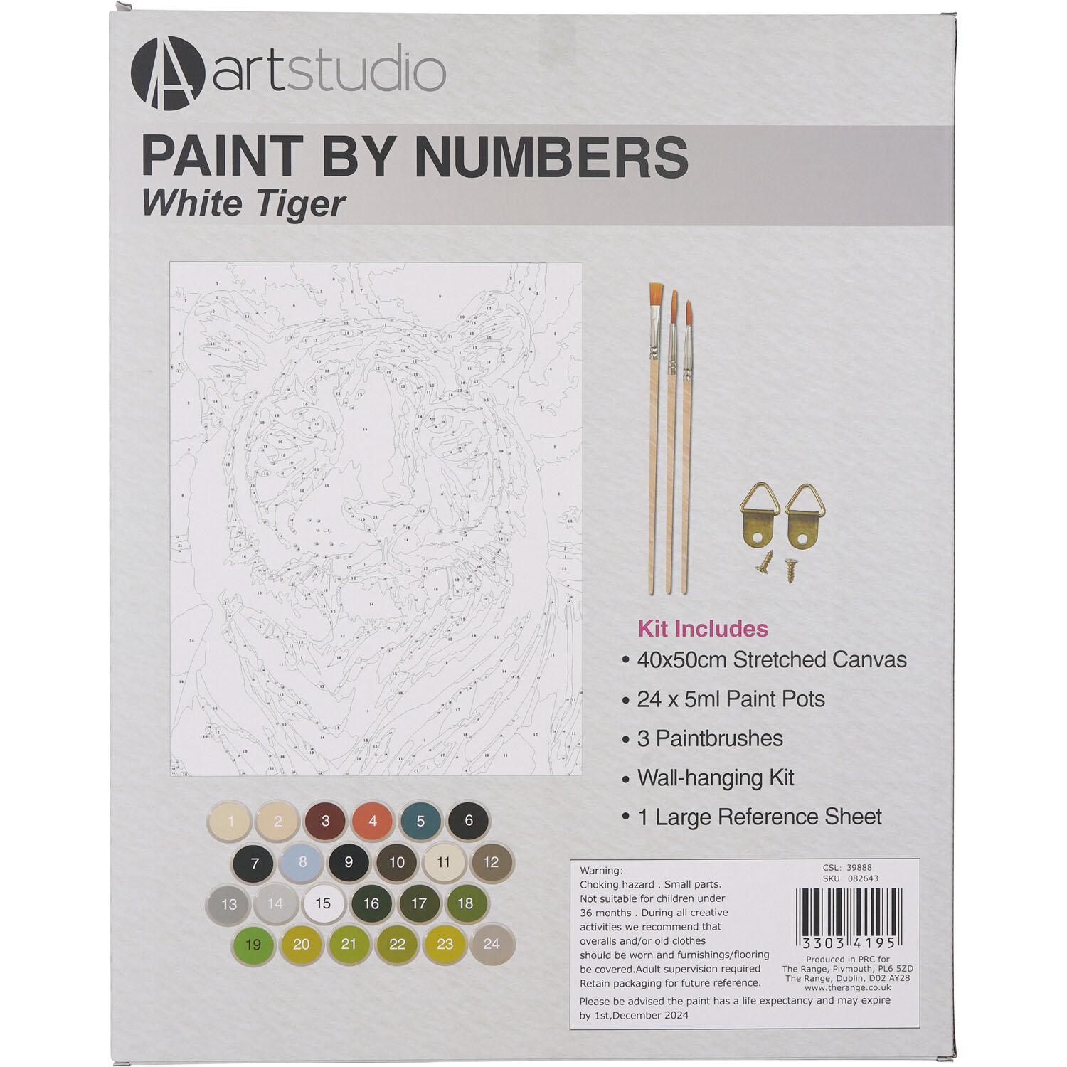 Paint by Numbers Lion or White Tiger Image 3