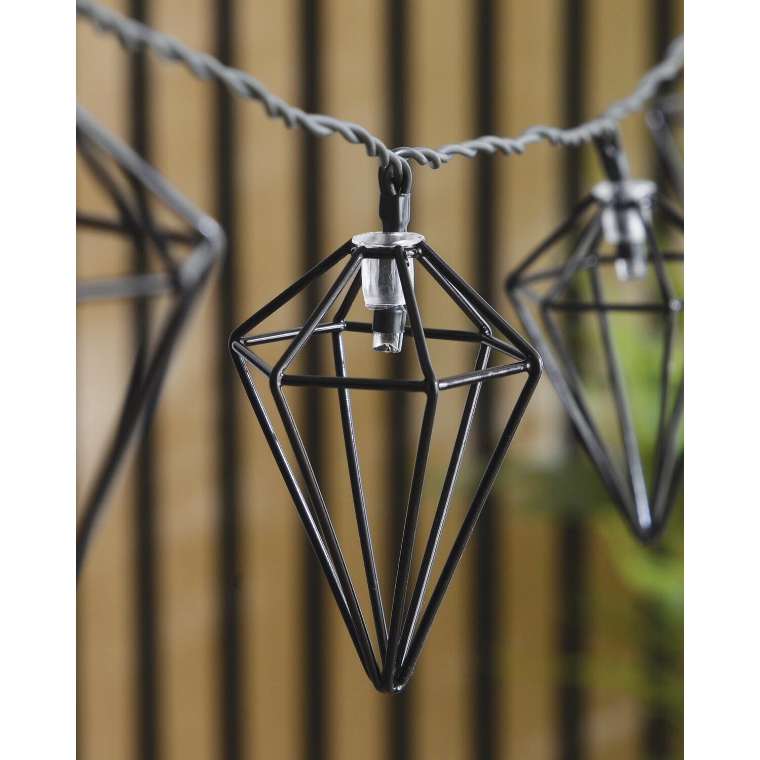 Diamond Solar String Lights - Black Image 5