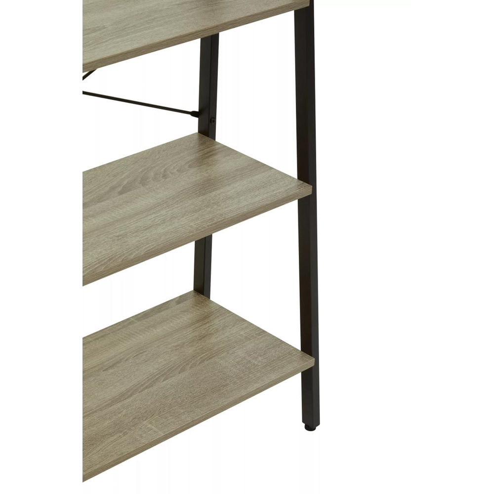 Premier Housewares Bradbury 4 Shelf Grey Oak Veneer Ladder Bookshelf Image 7