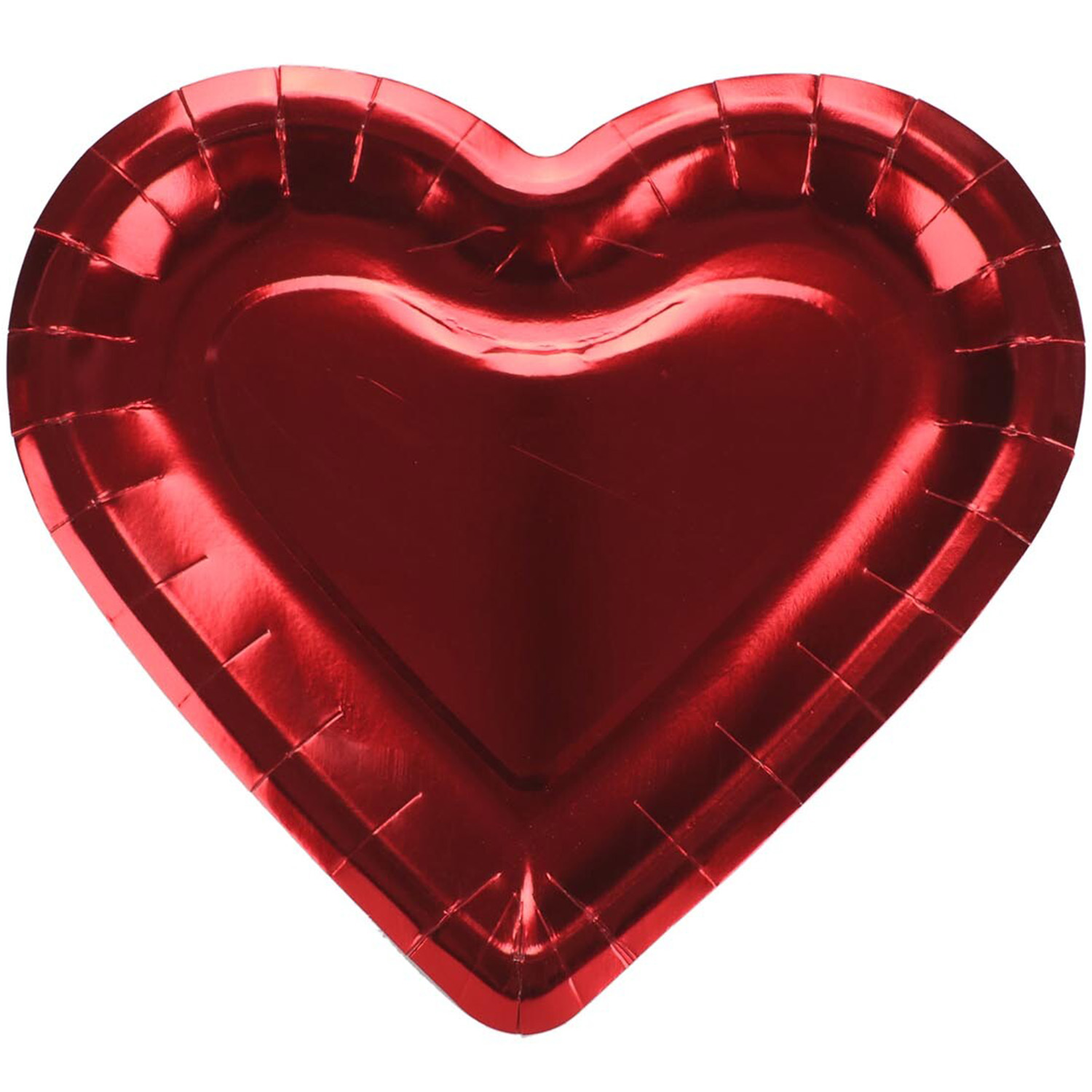 Pack of 8 Heart Shaped Plates - Red Image 2