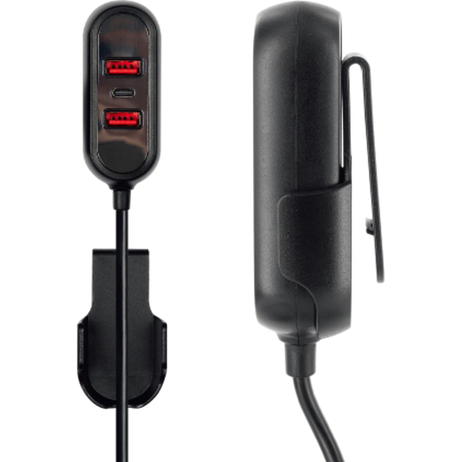 Car Charger with Rear Extension - Black Image 5