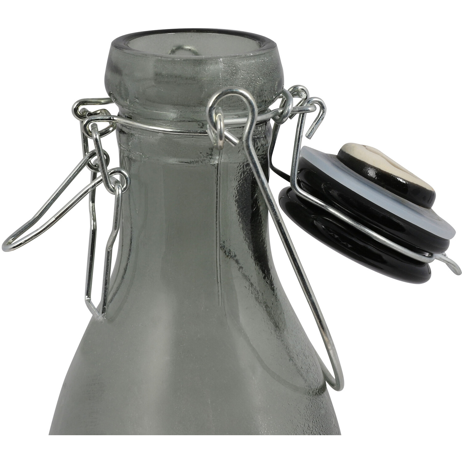 Smoked Glass Bottle with Lid - Grey Image 5