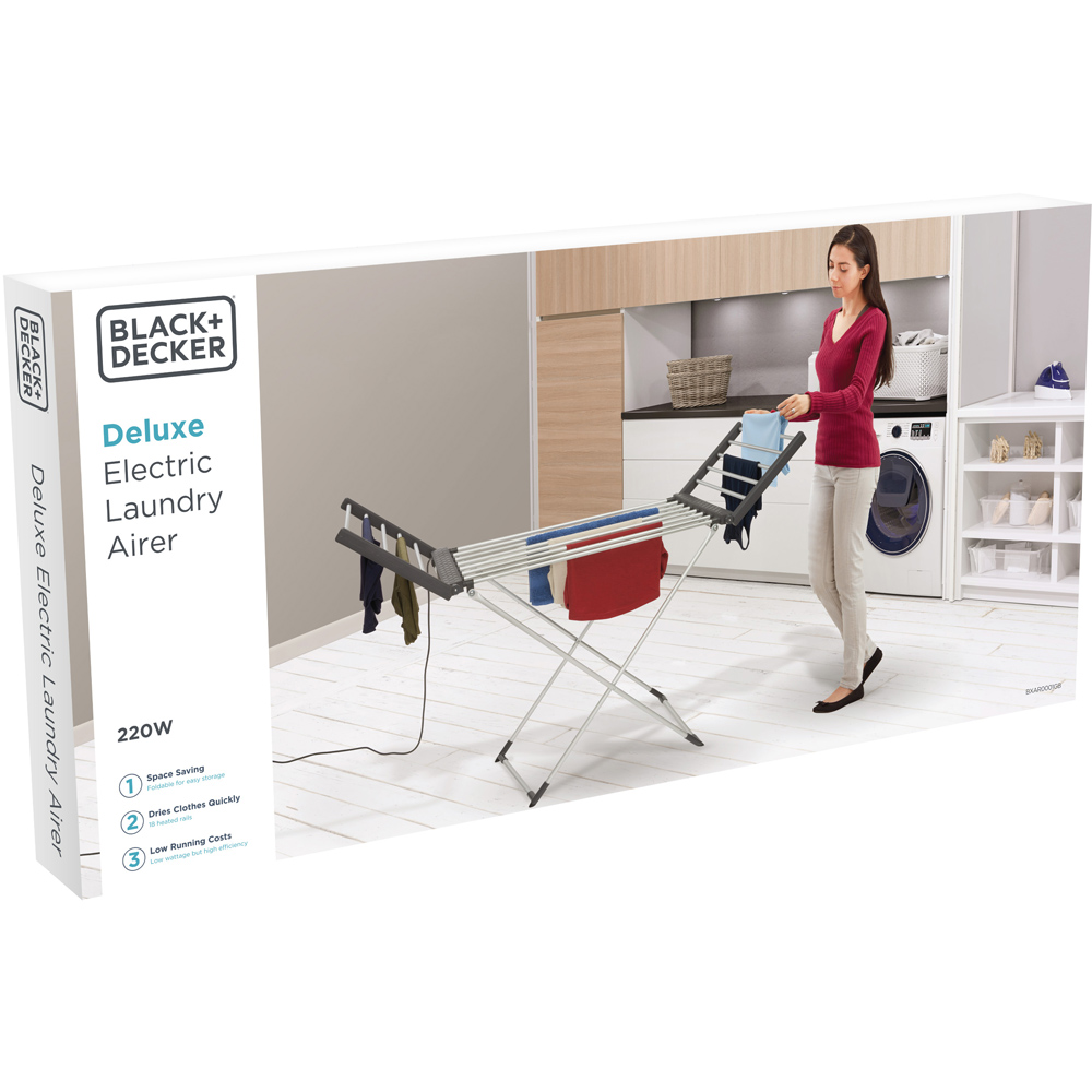 Black + Decker Heated Winged Laundry Airer 11.5m Image 3