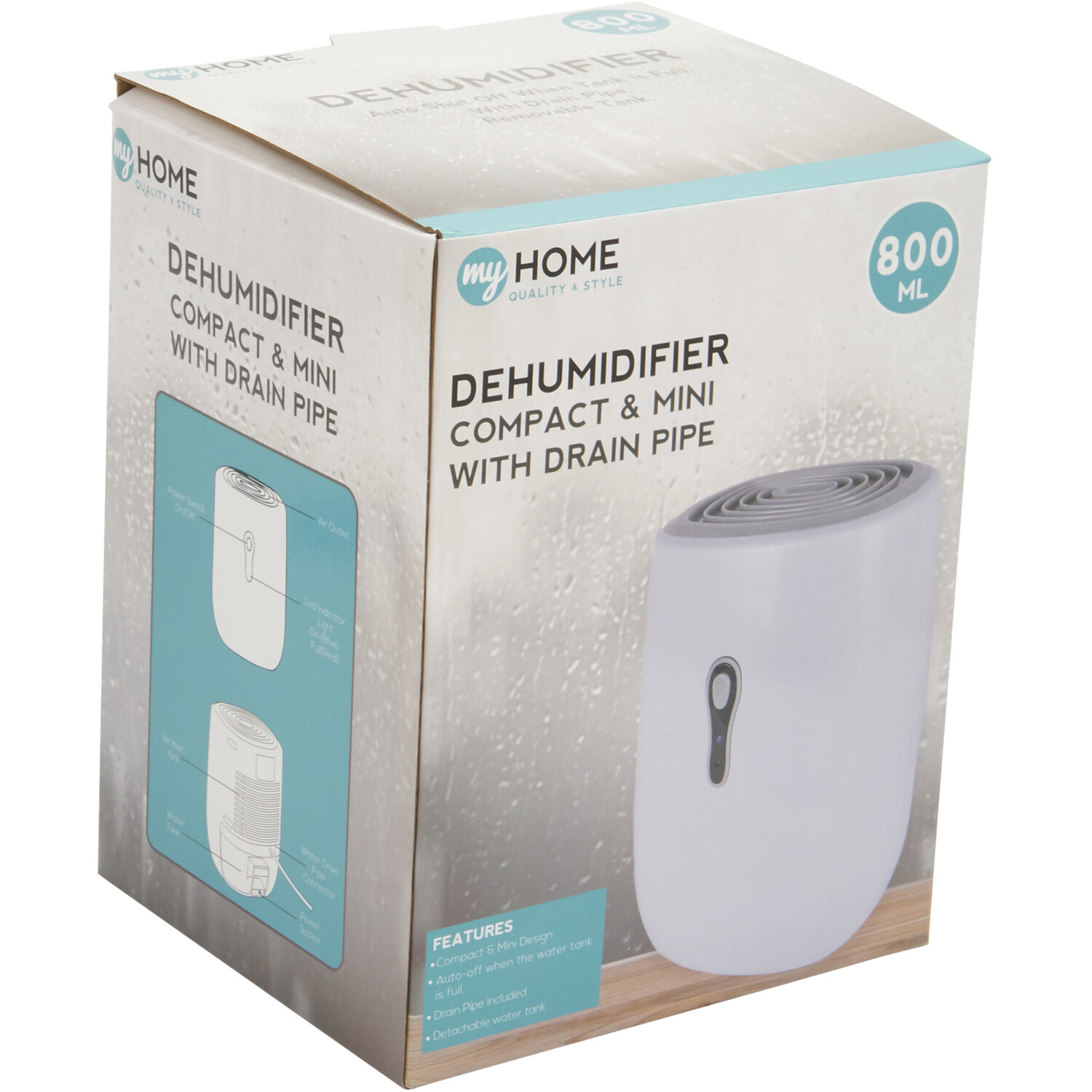 Compact Dehumidifier with Drain Pipe Image 3