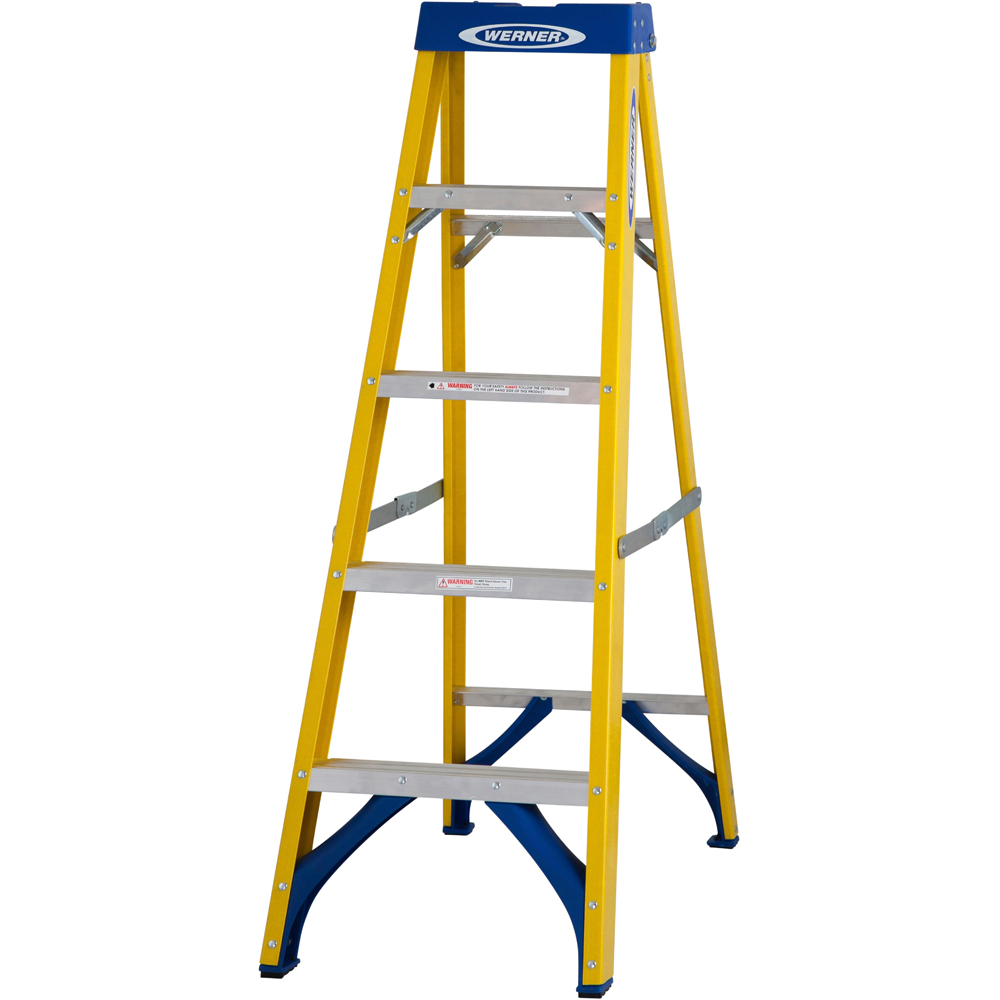 Werner Fiberglass 5 Tread Step Ladder 1.40m Image 1