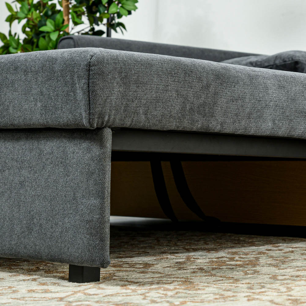 Portland Double Sleeper Dark Grey Cotton Convertible Sofa Bed Image 3