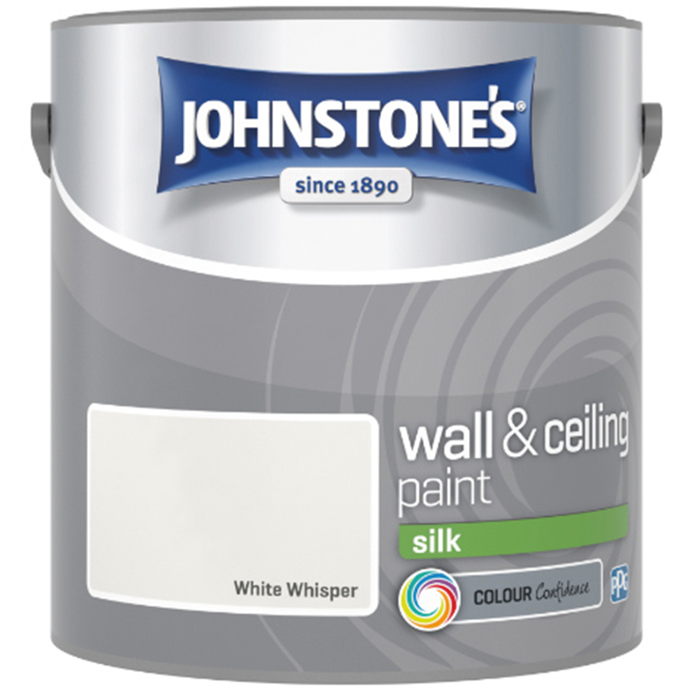 Johnstone's Walls & Ceilings White Whisper Silk Emulsion Paint 2.5L Image 2