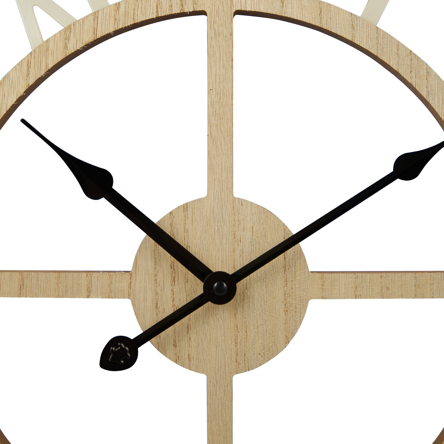 Washed Wood Numeral Clock - Natural Image 3