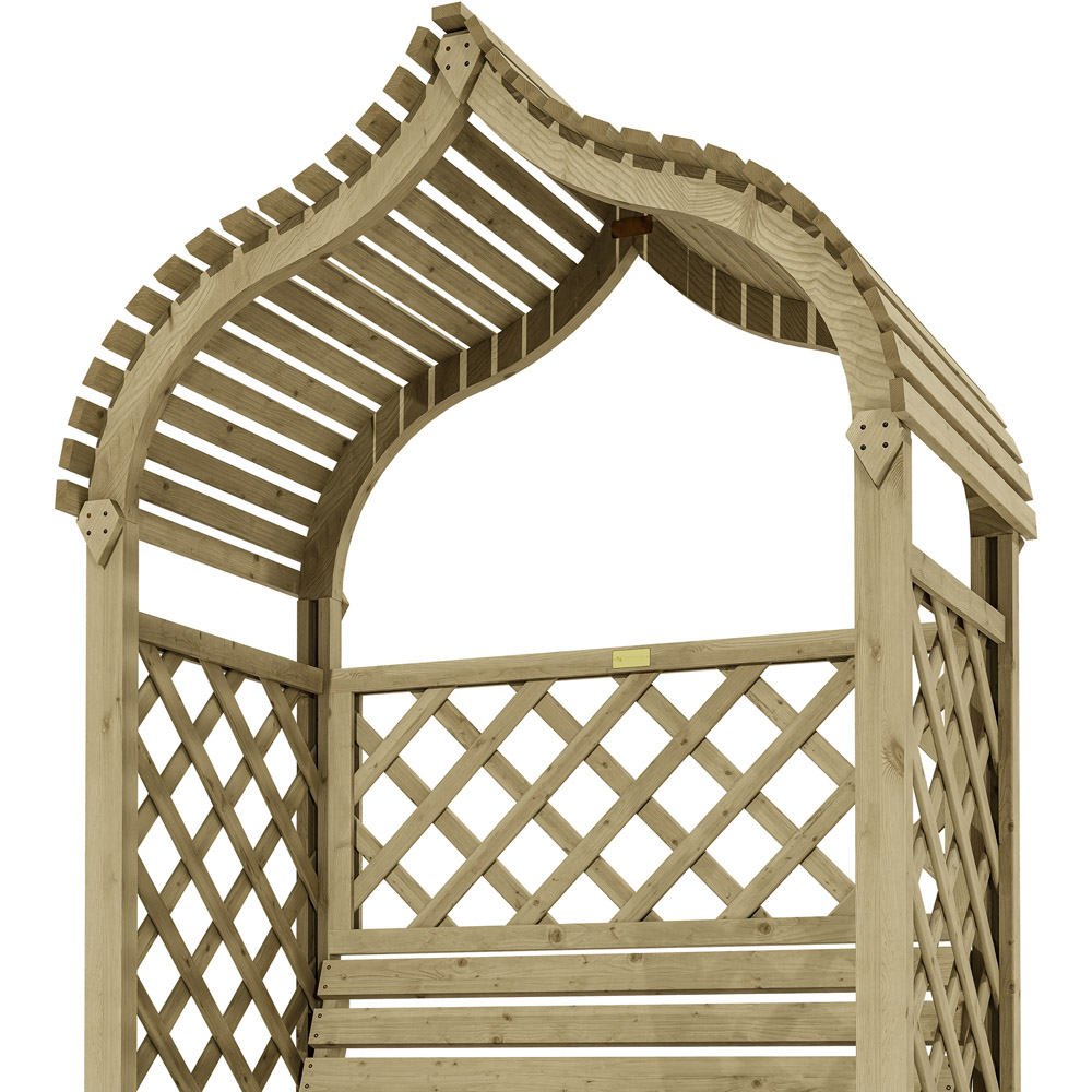 Rowlinson Kashmir 2 Seater Natural Arbour with Slatted Roof Image 3
