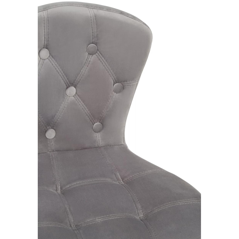 Premier Housewares Grey Velvet Buttoned Home Office Chair Image 6