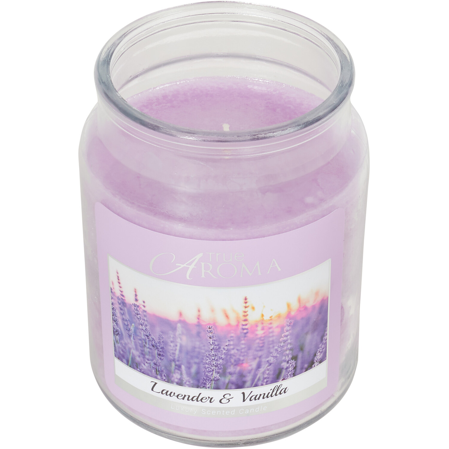Lavender & Vanilla Large Mason Jar Candle - Purple Image 2