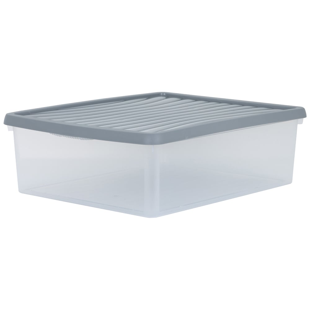 Wham 23.5L Stackable Plastic and Clear Storage Box and Lid 6 Pack Image 3
