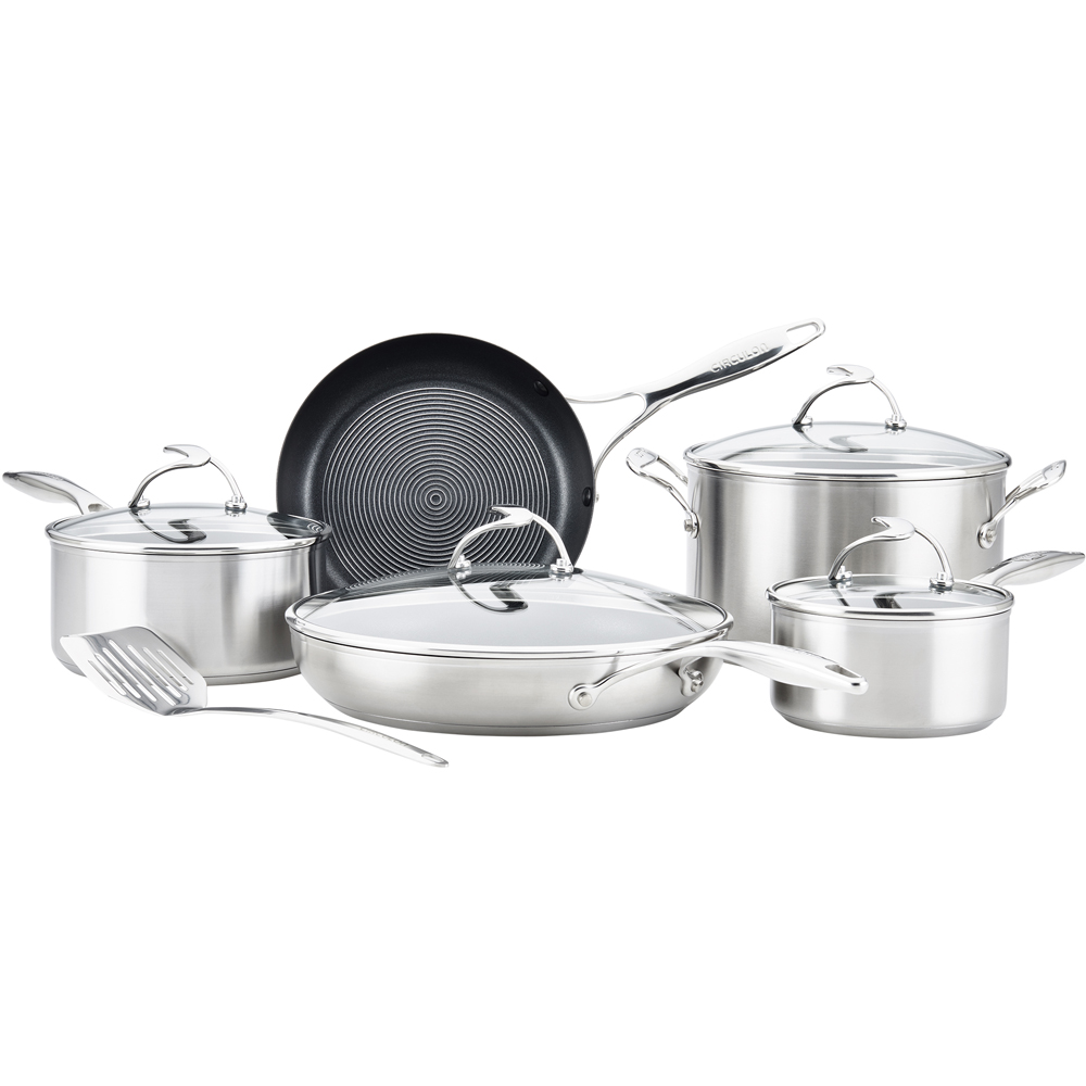 Circulon Steel Shield S Series Nonstick Stainless Steel Cookware Set of 5 with Slotted Turner Image 1