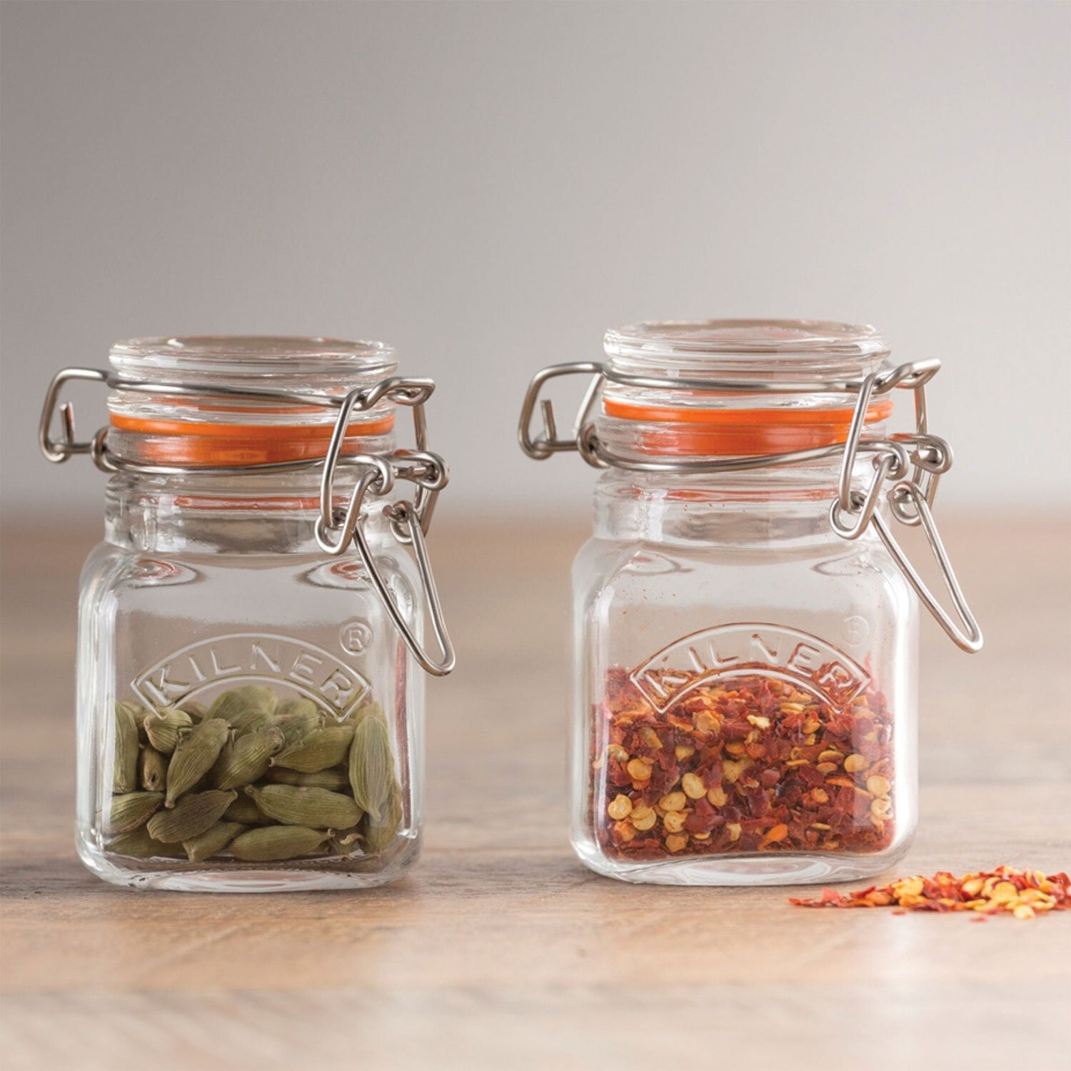 Kilner Square Spice Storage Jar with Clip Lid Image 2