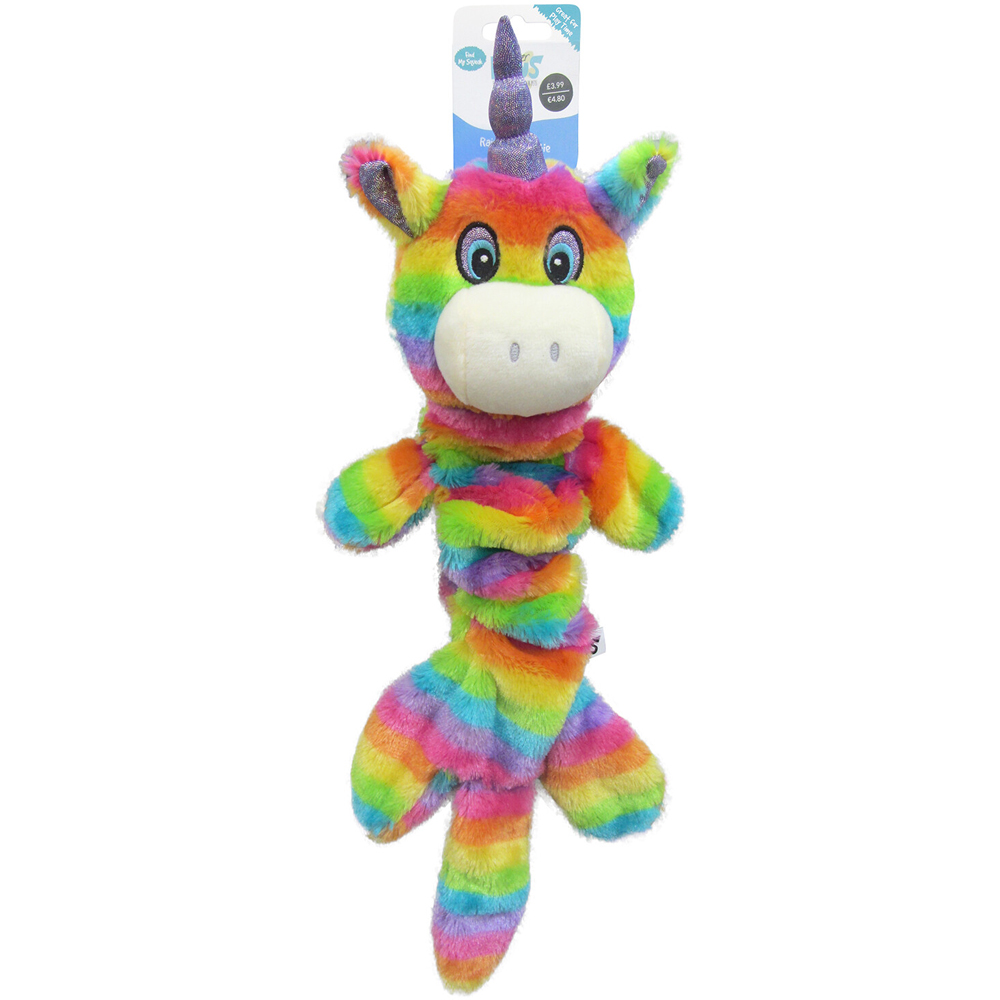 Single Clever Paws Unstuffed Rainbow Dog Toy in Assorted styles Image 3