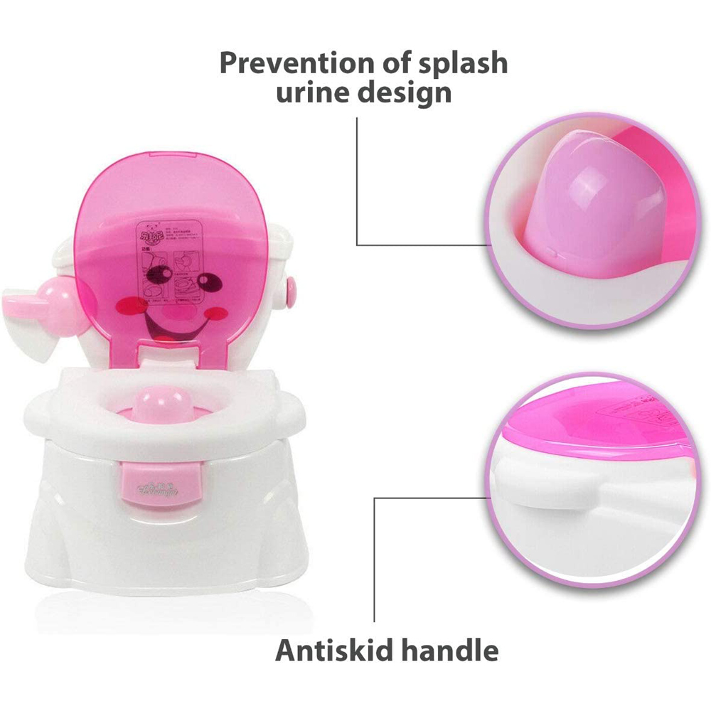 SA Products Pink Kids Potty Training Toilet Seat with Splash Guard Image 2