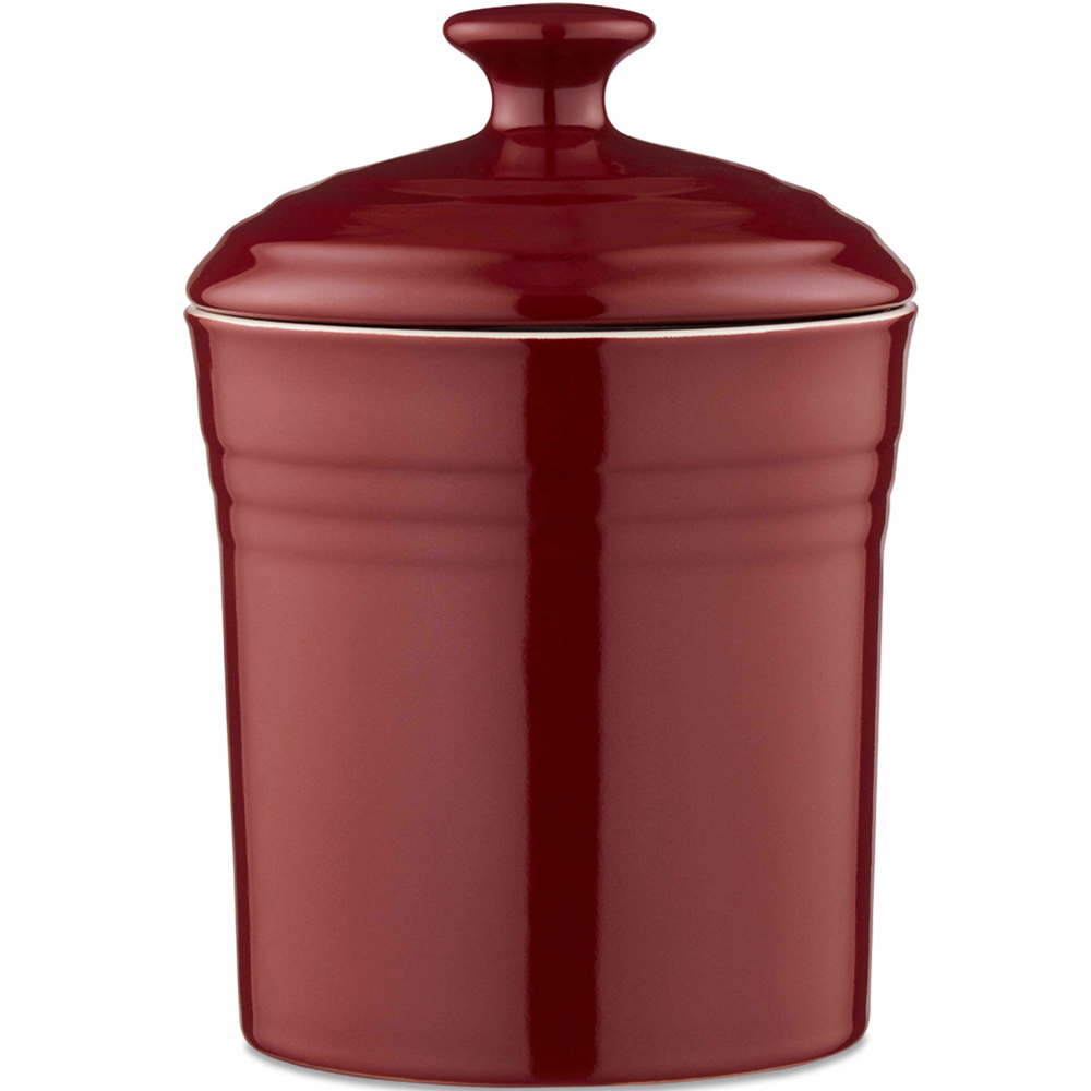Barbary and Oak 17cm Bordeaux Red Ceramic Storage Jar Image 1