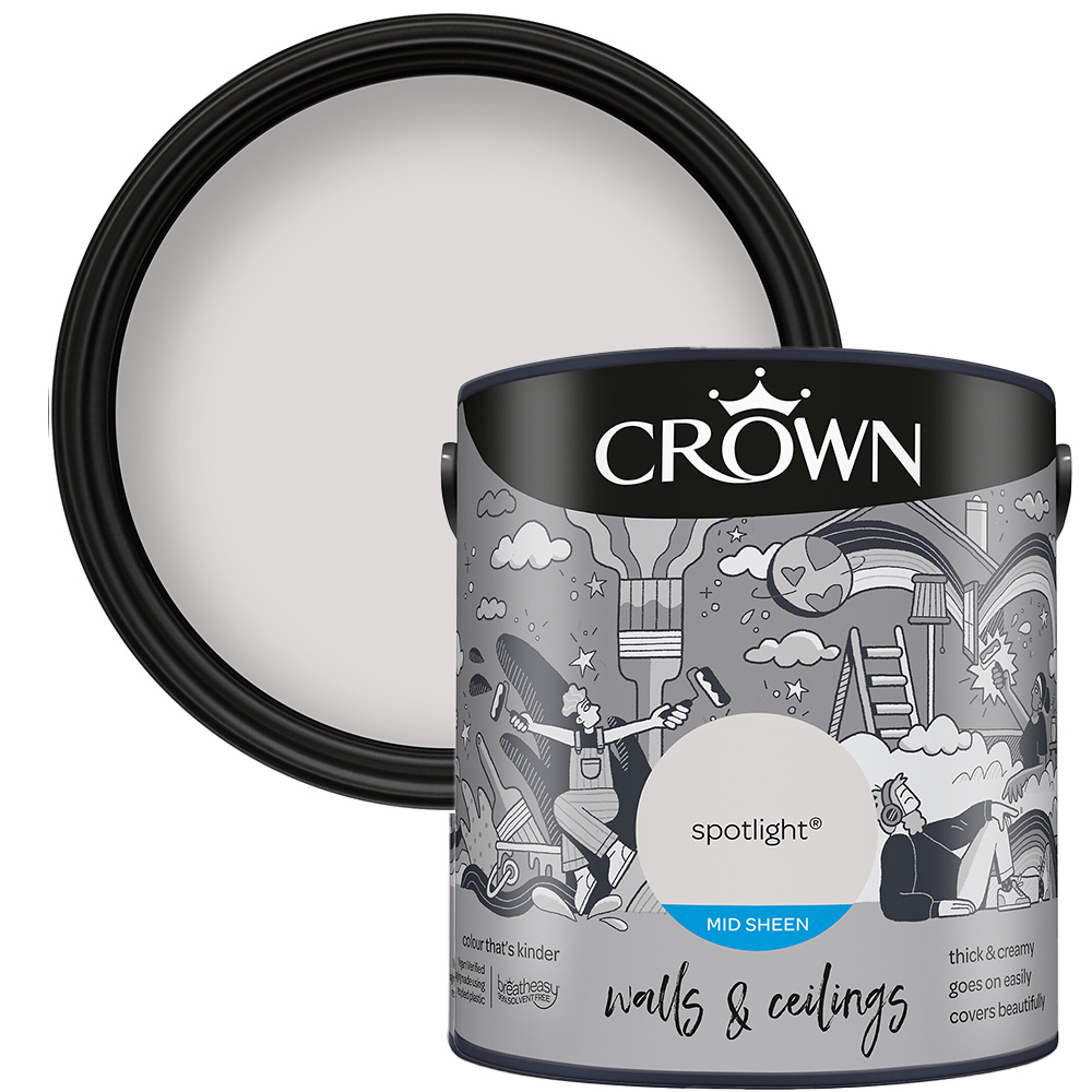Crown Walls & Ceilings Spotlight Mid Sheen Emulsion Paint 2.5L Image 1